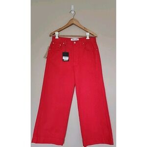 Reformation Women's Chevy Pants 30 Wide Leg Cropped Cherry High Rise NWT READD